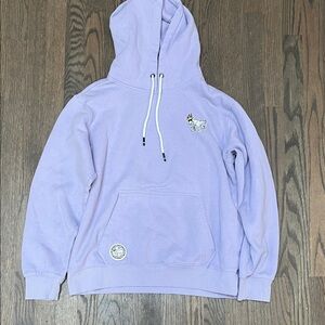 Lavender Hoodie with Embroidered Design